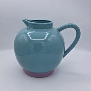 1980's Lindt-Stymeist Colorways 2.5 Quart Pitcher 7.25" -‎ Blue/Pink